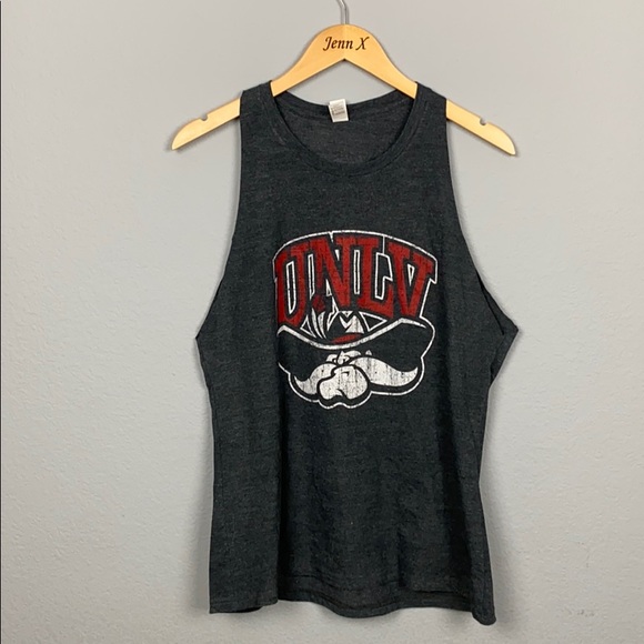 unlv Tops - UnLV Rebel Gray Sleeveless Tank Top